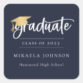 スクリプトよくはしゃぐの卒業用の四角いシール スクエアシール (正面)