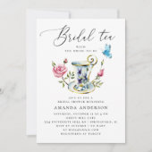 スクリプトを使用したデリケートなフローラエレガントブライダルシャワー 招待状 (正面)