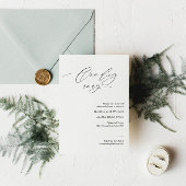 スクリプトを使用したミニマルなリハーサルのディナー招待 招待状