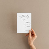 スクリプトを使用したミニマルなリハーサルのディナー招待 招待状