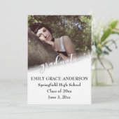 スクリプトを使用した写真の卒業表モダン示 案内状 (スタンド正面)