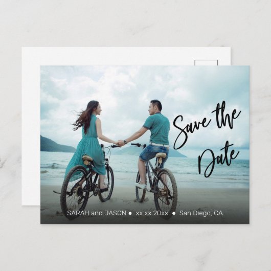 スクリプトを黒く保存する日付 ポストカード (正面/裏面)