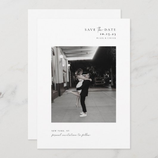 スクリプトアクセントでタイムレス日付カードを保存 セーブザデート (正面/裏面)