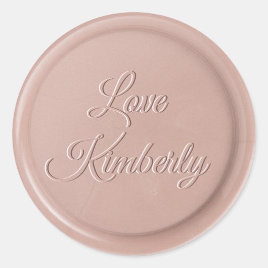 スクリプトイニシャルピンクラテワックスシール ラウンドシール (正面)