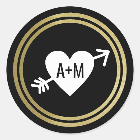 スクリプトイニシャル垂直結婚愛 ラウンドシール (正面)