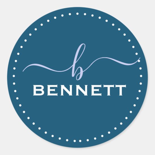 スクリプトイニシャル、姓パーソナライズされた名 ラウンドシール (正面)