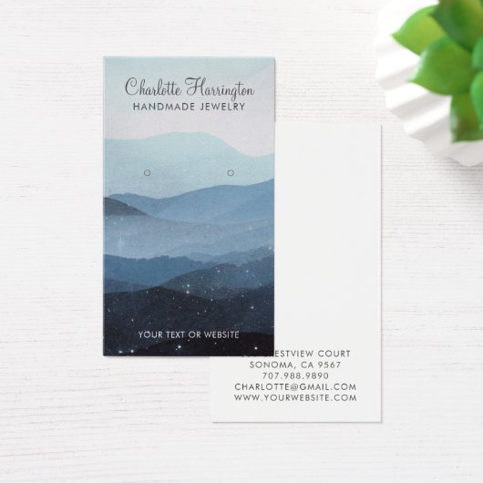 スクリプトイヤリングブルーマウンテンジュエリーディスプレイカード (デスク)