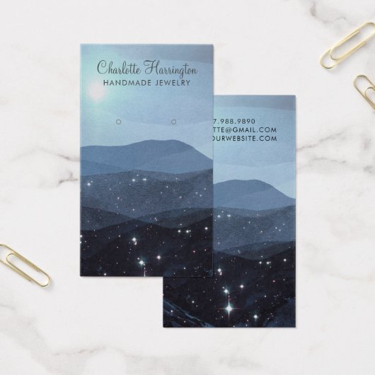 スクリプトイヤリングブルーマウンテンズジュエリーディスプレイカード (オフィス)