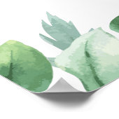 スクリプトウォーターカラーグリーナリーブライダルシャワーへようこそ ポスター (角)