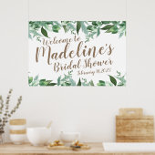 スクリプトウォーターカラーグリーナリーブライダルシャワーへようこそ ポスター (キッチン)