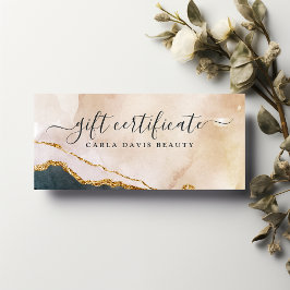 スクリプトウォーターカラーピンクブラックギフト証明書