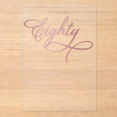 スクリプトエイティブラックバラ金ゴールド80誕生日 アクリル招待状 (正面)