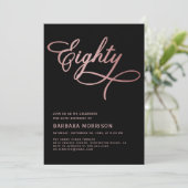 スクリプトエイティブラックバラ金ゴールド80誕生日 招待状 (スタンド正面)