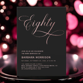 スクリプトエイティブラックバラ金ゴールド80誕生日 招待状
