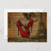 スクリプトエッフェルタワーファッショニスタstiletos ポストカード (正面/裏面)