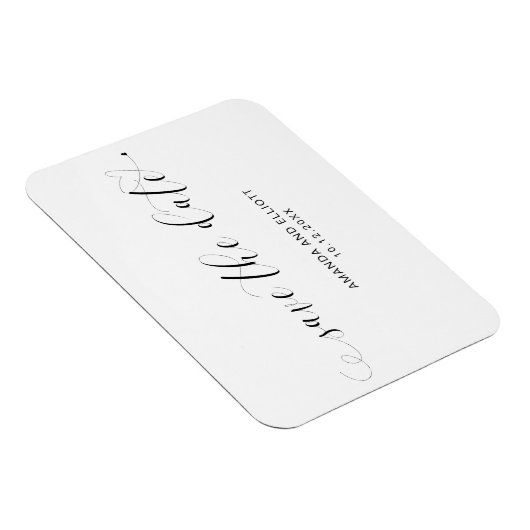 スクリプトエレガントかわいいハート結婚式の日付を保存 マグネット (右側)