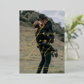 スクリプトエレガントで日付を保存 箔招待状 (立ち正面)