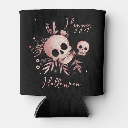 スクリプトエレガントとスカルパーソナライズされた 缶クーラー (正面)