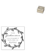 スクリプトエレガントと手書きリース差出人住所 ラバースタンプ (押印)