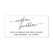 スクリプトエレガントのカスタム結婚式名差出人住所 ラバースタンプ (インプリント)