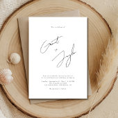 スクリプトエレガントのミニマル名結婚黒 招待状