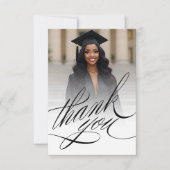 スクリプトエレガントの卒業ありがとうフォトカード サンキューカード (正面)