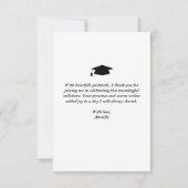 スクリプトエレガントの卒業ありがとうフォトカード サンキューカード (裏面)