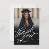 スクリプトエレガントの卒業ありがとうフォトカード サンキューカード (正面)