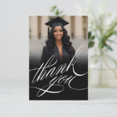 スクリプトエレガントの卒業ありがとうフォトカード サンキューカード (スタンド正面)
