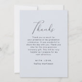 スクリプトエレガントの卒業ありがとう写真 サンキューカード (裏面)