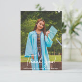 スクリプトエレガントの卒業サンキューカード – 写真 サンキューカード (スタンド正面)