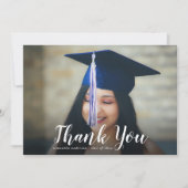 スクリプトエレガントの卒業サンキューカード 招待状 (正面)