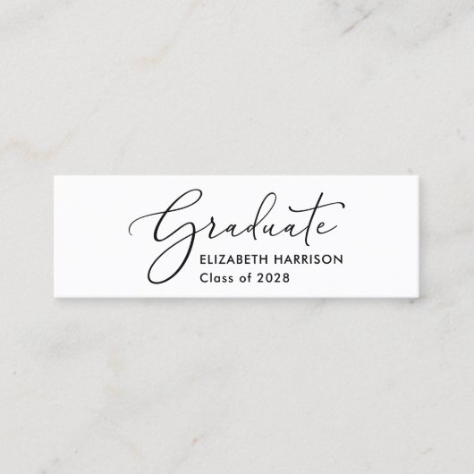 スクリプトエレガントの卒業名 スキニー名刺 (正面)