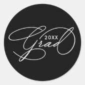 スクリプトエレガントの卒業封筒用シール ラウンドシール (正面)