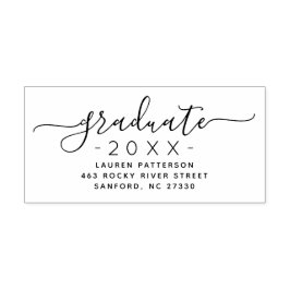 スクリプトエレガントの卒業差出人住所スタンプ セルフインキングスタンプ