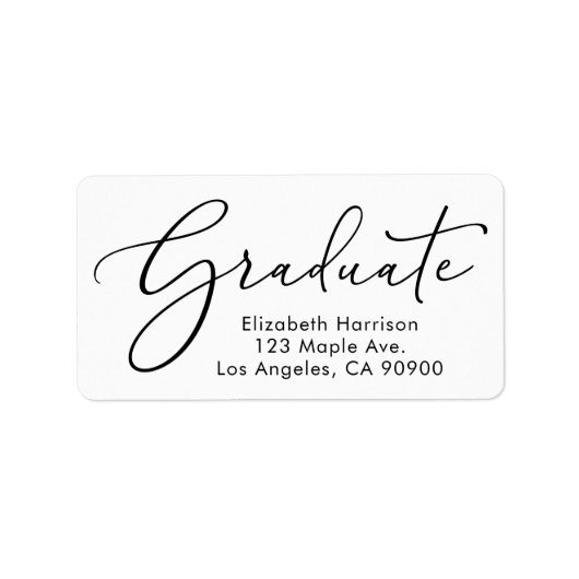 スクリプトエレガントの卒業差出人住所 ラベル (正面)