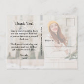 スクリプトエレガントの卒業式に感謝 ポストカード (裏面)