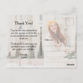 スクリプトエレガントの卒業式に感謝 ポストカード (裏面)