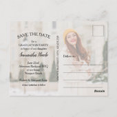 スクリプトエレガントの卒業日付の保存 ポストカード (裏面)