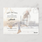 スクリプトエレガントの卒業日付の保存 ポストカード (裏面)