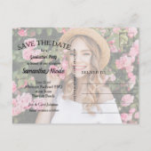 スクリプトエレガントの卒業日付の保存 ポストカード (裏面)