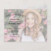 スクリプトエレガントの卒業日付の保存 ポストカード (裏面)