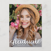 スクリプトエレガントの卒業日付の保存 ポストカード (正面)