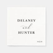 スクリプトエレガントの最小編集可結婚能 スタンダードカクテルナプキン (正面)