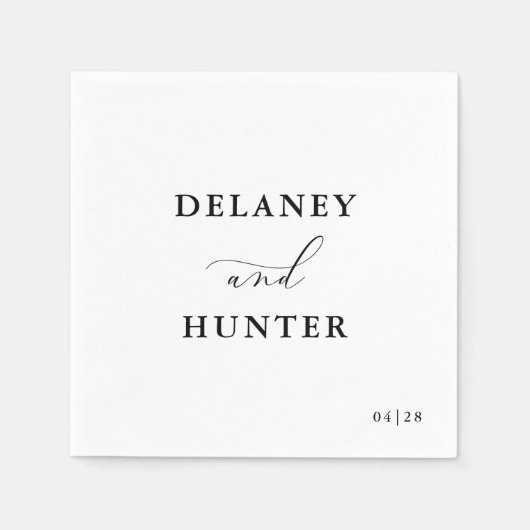 スクリプトエレガントの最小編集可結婚能 スタンダードカクテルナプキン (正面)