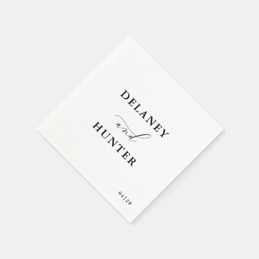 スクリプトエレガントの最小編集可結婚能 スタンダードカクテルナプキン (角)