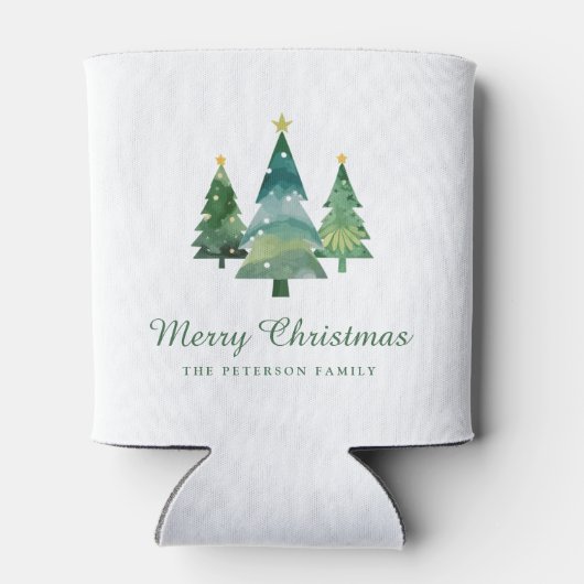 スクリプトエレガントの水色クリスマスツリー 缶クーラー (裏面)