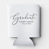 スクリプトエレガントの白の卒業 缶クーラー (裏面)