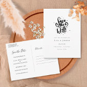 スクリプトエレガントの白黒の日付を保存 ポストカード