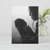 スクリプトエレガントの紹介ベビーフォト誕生 案内状 (スタンド正面)